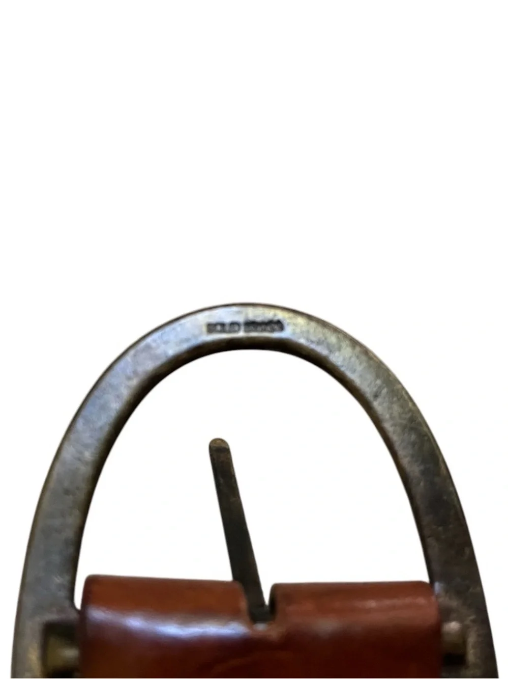 Linea Pelle Brown Woven Leather Belt w/Solid Brass Buckle, sz Large
